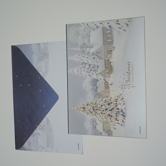 $2 Add-on Snowy Church Scene Christmas Card & Envelope Silver - Picture 2 of 9